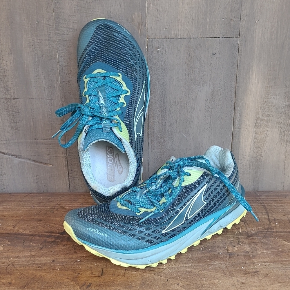 Altra Quantic Timp 2 Trail Running Sneaker Women's sz 9.5 Teal/Yellow Sneakers